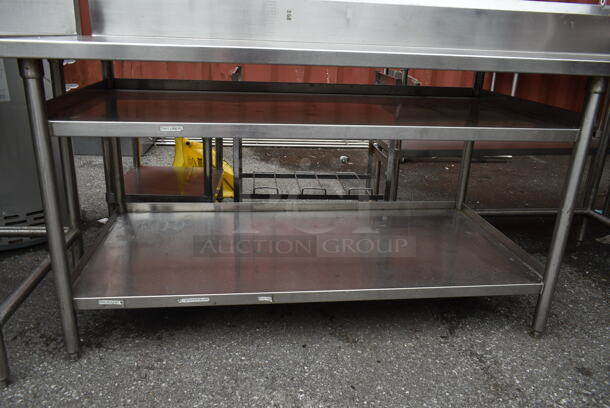 Stainless Steel Commercial Table w/ Back Splash and Under Shelf. - Image 2 of 3