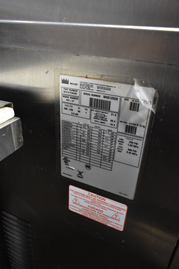 2014 Taylor 441-27 Stainless Steel Commercial Floor Style Air Cooled Single Flavor Soft Serve Ice Cream Machine on Commercial Casters. 208-230 Volts, 1 Phase. - Image 8 of 8