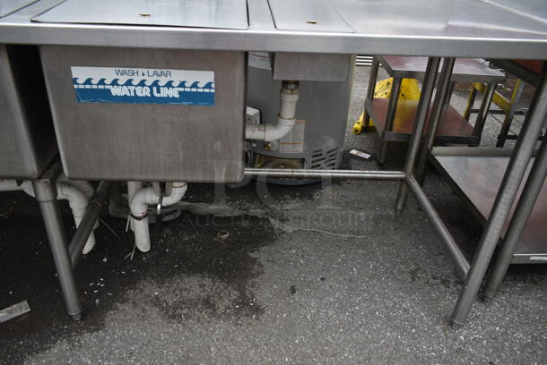 Stainless Steel Commercial 3 Bay Sink w/ Right Side Drain Board, 2 Faucets, 2 Handles and Spray Nozzle Attachment. Bays 16x26.5 - Image 8 of 9