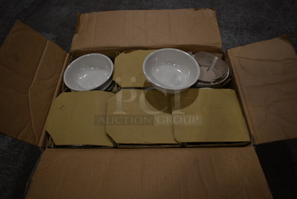 Box of 45 Various White Ceramic Bowls.   - Image 4 of 7