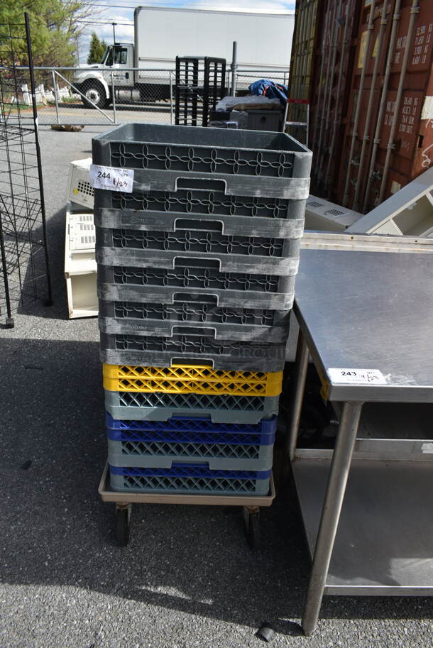 Dish Caddy Dolly w/ 13 Dish Caddies.  - Image 1 of 7