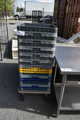 Dish Caddy Dolly w/ 13 Dish Caddies. 