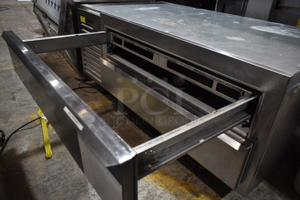 2017 Traulsen TE060HT Stainless Steel Commercial 2 Drawer Chef Base on Commercial Casters. 115 Volts, 1 Phase. Tested and Working! - Image 6 of 7