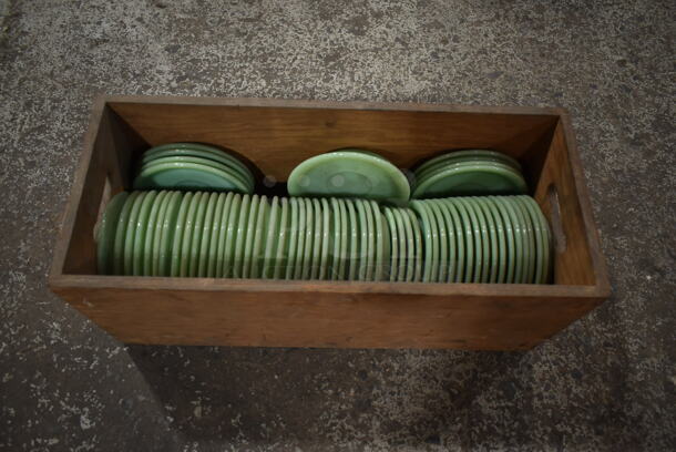 Box of 55 Green Ceramic Saucers - Image 1 of 5