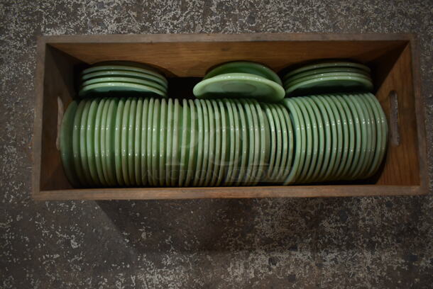 Box of 55 Green Ceramic Saucers - Image 2 of 5