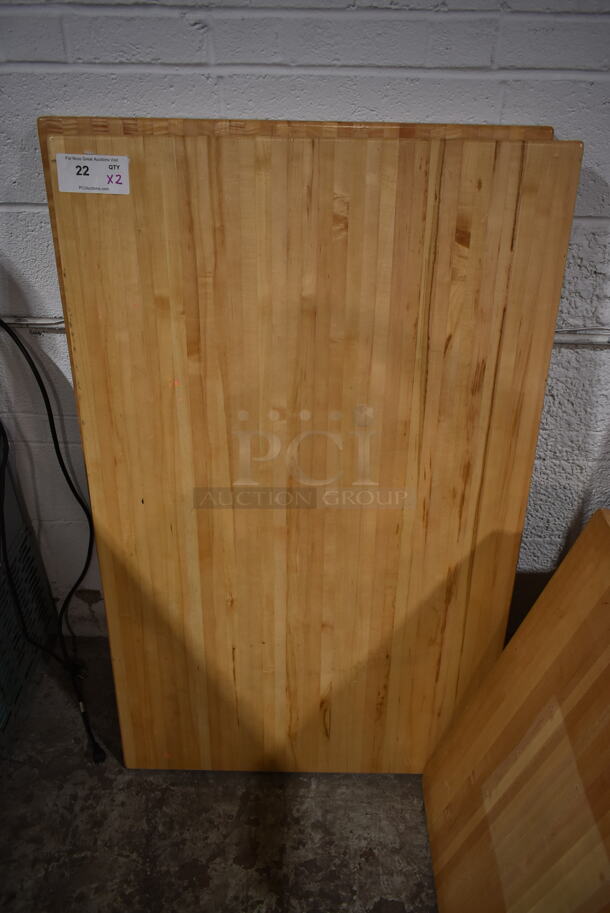 2 Butcher Block Wooden Tabletops. 2 Times Your Bid! - Image 1 of 3