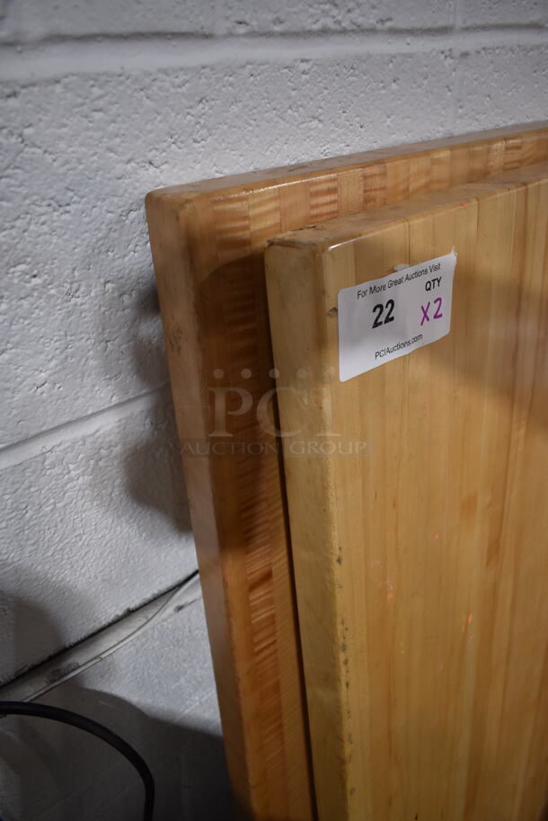 2 Butcher Block Wooden Tabletops. 2 Times Your Bid! - Image 2 of 3