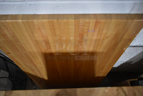 2 Butcher Block Wooden Tabletops. 2 Times Your Bid! - Image 3 of 3