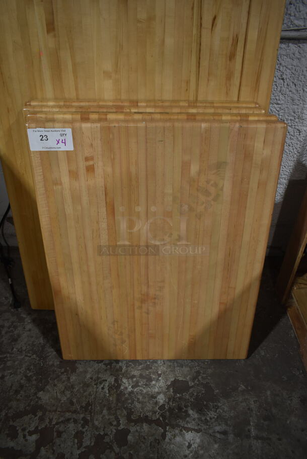4 Butcher Block Wooden Tabletops. 4 Times Your Bid! - Image 1 of 5