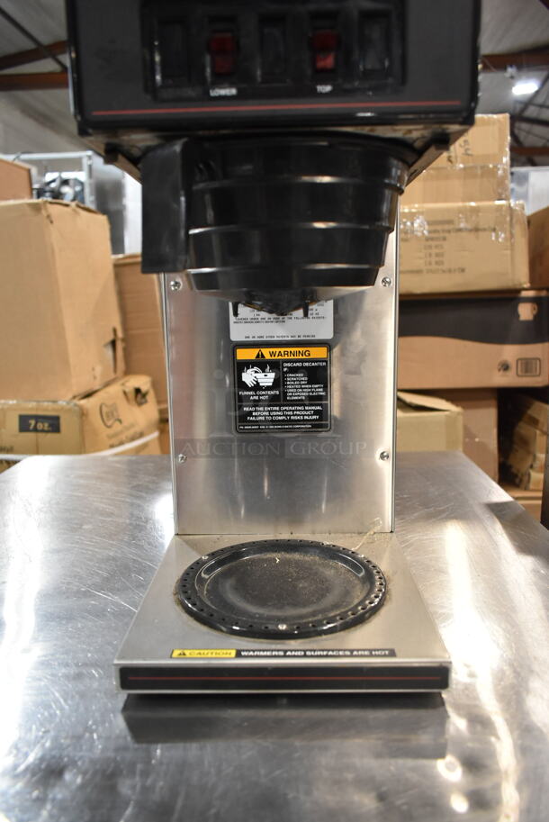 Bunn VP17-2 Stainless Steel Commercial Countertop 2 Burner Coffee Machine w/ Poly Brew Basket. 120 Volts, 1 Phase.  - Image 3 of 6