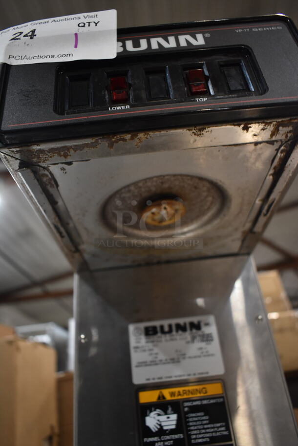 Bunn VP17-2 Stainless Steel Commercial Countertop 2 Burner Coffee Machine w/ Poly Brew Basket. 120 Volts, 1 Phase.  - Image 5 of 6