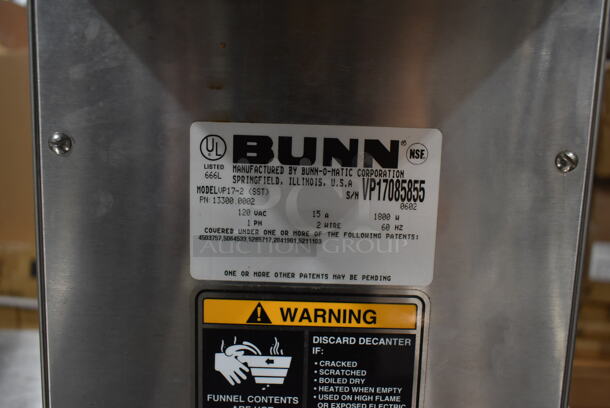 Bunn VP17-2 Stainless Steel Commercial Countertop 2 Burner Coffee Machine w/ Poly Brew Basket. 120 Volts, 1 Phase.  - Image 6 of 6