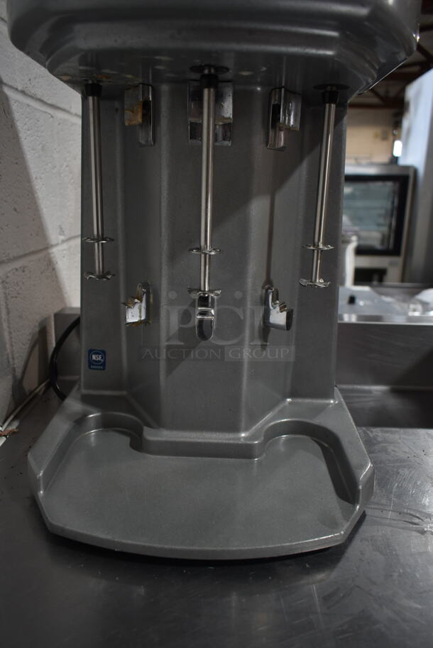 2016 Waring WDM360 Metal Commercial Commercial Countertop 3 Head Drink Mixer. 120 Volts, 1 Phase. Tested and Left Head Is Working But Other Two Do Not Move - Image 3 of 4