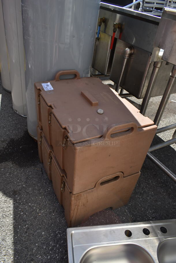 2 Cambro 100MPC Tan Poly Insulated Food Carrying Case. 2 Times Your Bid! - Image 2 of 6