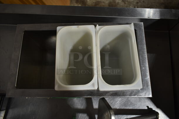 Server SR-3 Stainless Steel Commercial Countertop Topping Rail w/ 2 Bins and 2 Pumps.  - Image 3 of 6