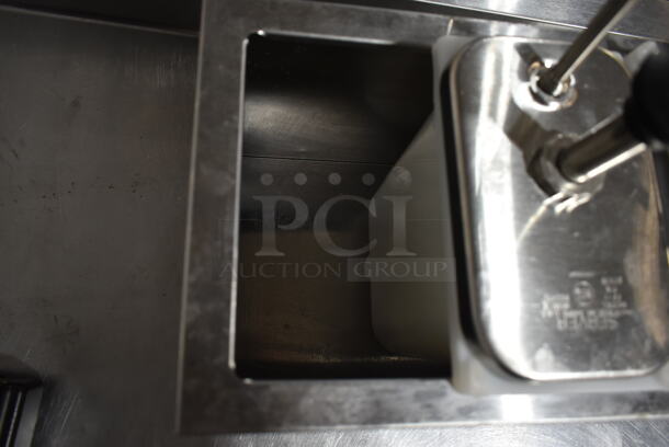 Server SR-3 Stainless Steel Commercial Countertop Topping Rail w/ 2 Bins and 2 Pumps.  - Image 4 of 6