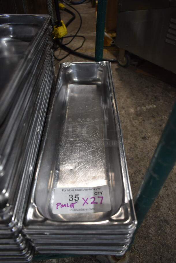 27 Stainless Steel 1/2 Long Size Drop In Bins. 27 Times Your Bid! - Image 2 of 4