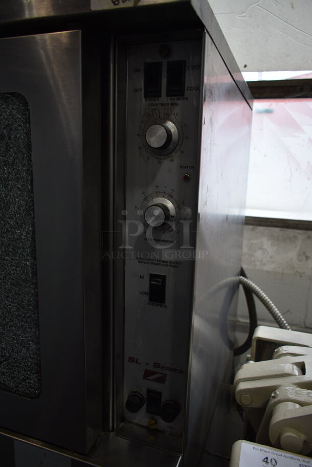 2 Southbend ENERGY STAR Stainless Steel Commercial Electric Powered Full Size Convection Ovens w/ View Through Doors, Metal Oven Racks and Thermostatic Controls. See Pictures for Glass Damage on Top Oven Door. 208 Volts, 3 Phase. 2 Times Your Bid! - Image 3 of 7