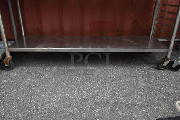 Stainless Steel Commercial Table w/ Under Shelf on Commercial Casters.  - Image 2 of 2