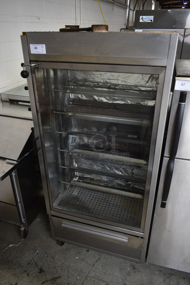 Stainless Steel Commercial Natural Gas Powered 7 Spit Rotisserie Oven.  - Image 1 of 7