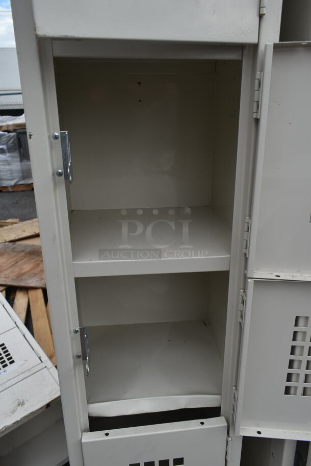 Win-holt Tan Metal 6 Cubby Locker.  - Image 4 of 6