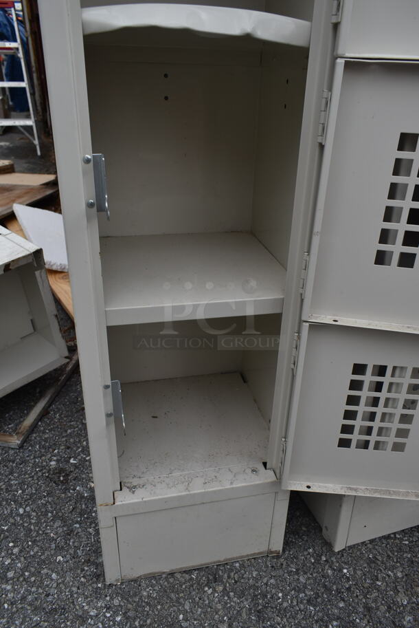 Win-holt Tan Metal 6 Cubby Locker.  - Image 5 of 6