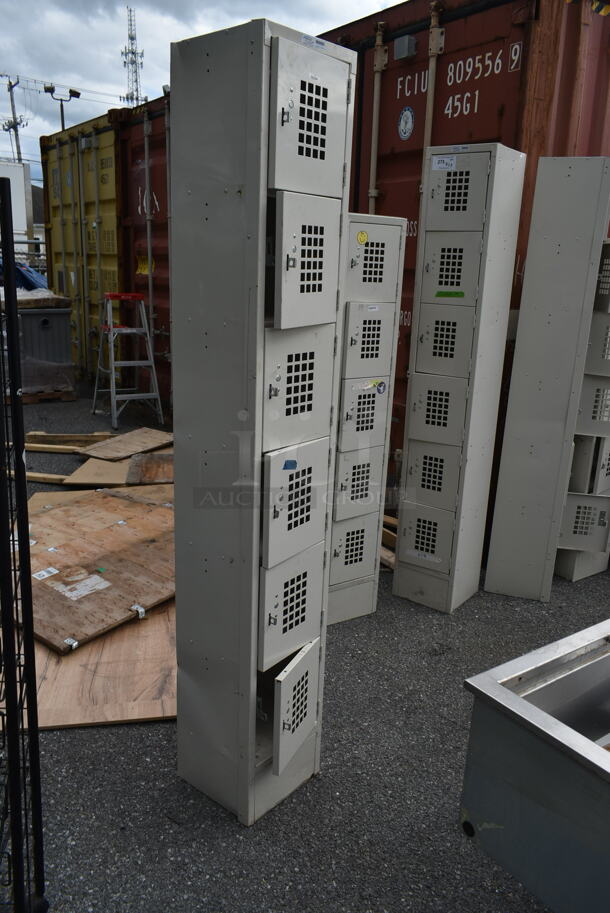 Win-holt Tan Metal 6 Cubby Locker.  - Image 2 of 4
