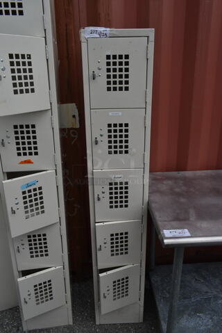 Win-holt Tan Metal 5 Cubby Locker. 
