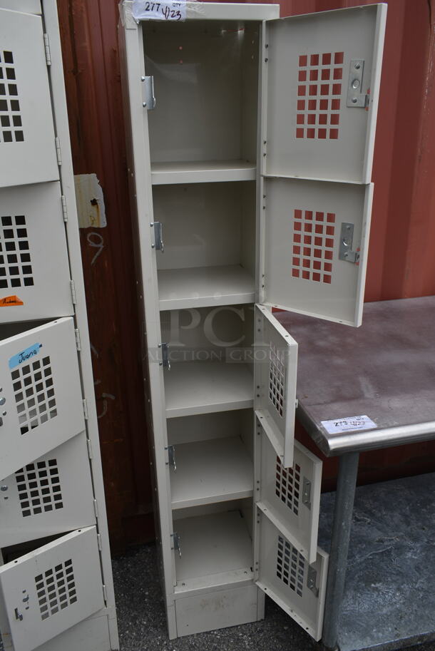 Win-holt Tan Metal 5 Cubby Locker.  - Image 2 of 2