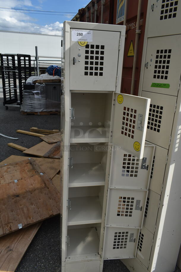 Win-holt Tan Metal 5 Cubby Locker.  - Image 3 of 3