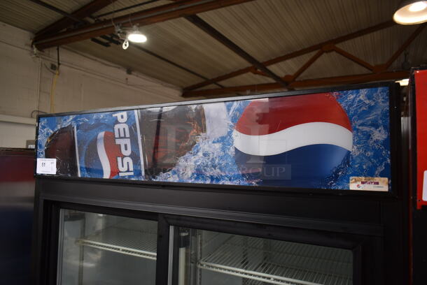 Beverage Air MT38 Metal Commercial 2 Door Reach In Cooler Merchandiser w/ Poly Coated Racks. 115 Volts, 1 Phase. Tested and Powers On But Does Not Get Cold
 - Image 2 of 7