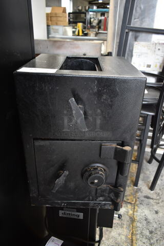 Black Metal Single Compartment Drop Safe. Does Not Come w/ Combination.