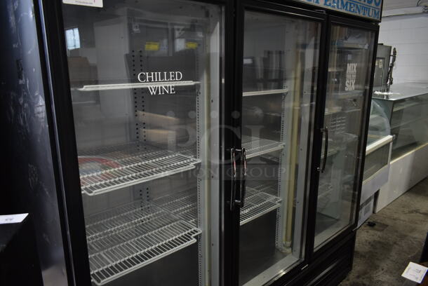 Turbo Air TGM-72RSB Metal Commercial 3 Door Reach In Cooler Merchandiser w/ Poly Coated Racks. 115 Volts, 1 Phase. Tested and Powers On But Does Not Get Cold
 - Image 3 of 8