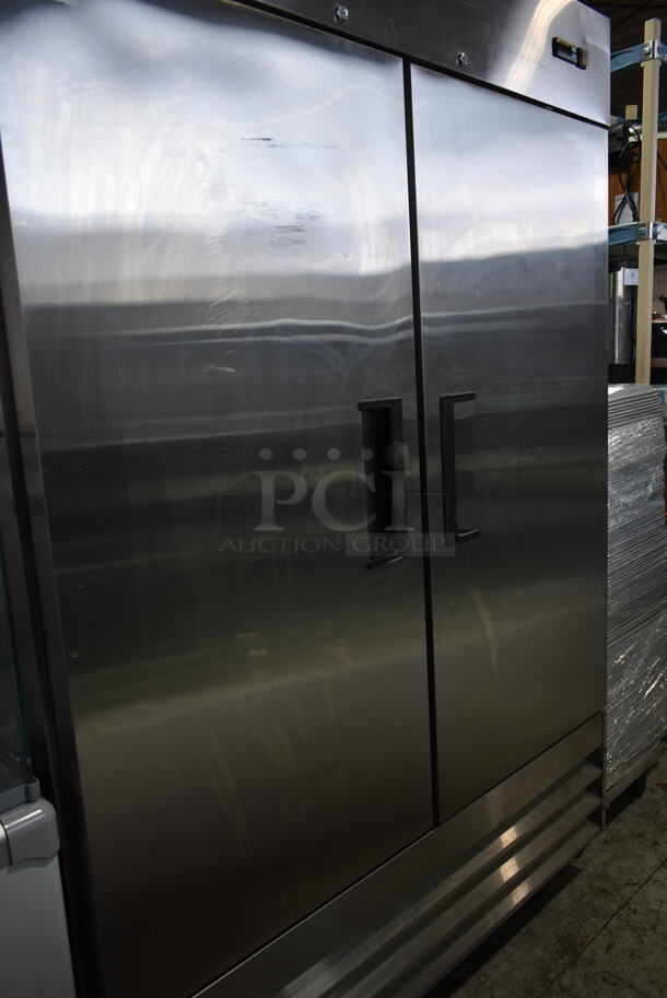 Avantco 178A49FHC Stainless Steel Commercial 2 Door Reach In Freezer w/ Metal Pan Rack and Poly Coated Racks. 115 Volts, 1 Phase. Tested and Working! - Image 3 of 8