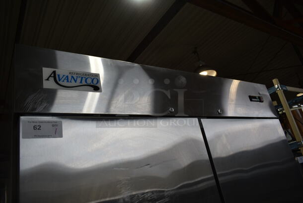 Avantco 178A49FHC Stainless Steel Commercial 2 Door Reach In Freezer w/ Metal Pan Rack and Poly Coated Racks. 115 Volts, 1 Phase. Tested and Working! - Image 4 of 8
