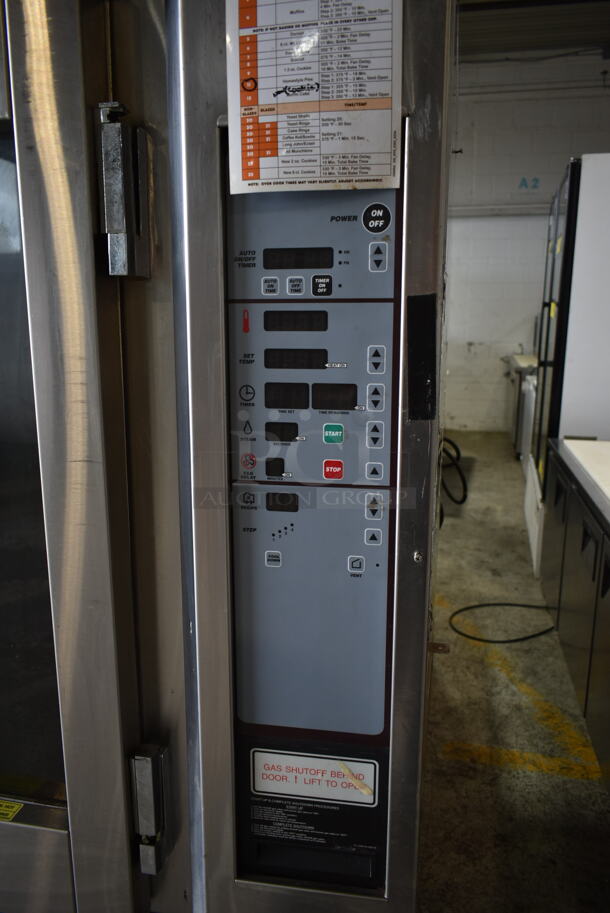 Baxter Stainless Steel Commercial Gas Powered Mini Rotating Rack Oven on Pan Rack w/ Commercial Casters.  - Image 3 of 6