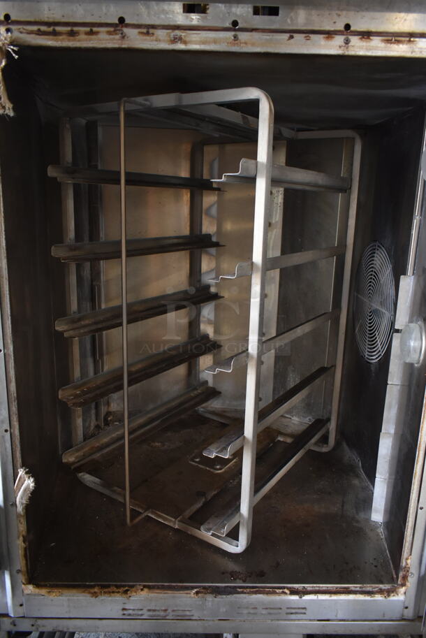 Baxter Stainless Steel Commercial Gas Powered Mini Rotating Rack Oven on Pan Rack w/ Commercial Casters.  - Image 4 of 6