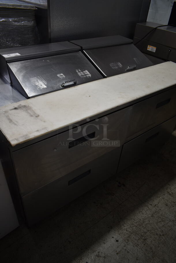 Delfield Stainless Steel Commercial Sandwich Salad Prep Table Bain Marie Mega Top. 115 Volts, 1 Phase. Tested and Powers On But Does Not Get Cold - Image 1 of 7