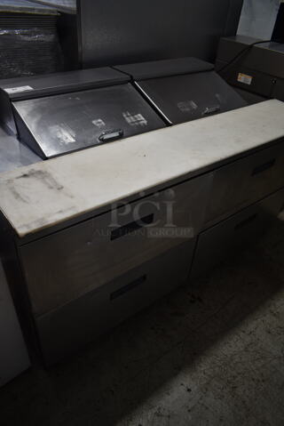 Delfield Stainless Steel Commercial Sandwich Salad Prep Table Bain Marie Mega Top. 115 Volts, 1 Phase. Tested and Powers On But Does Not Get Cold