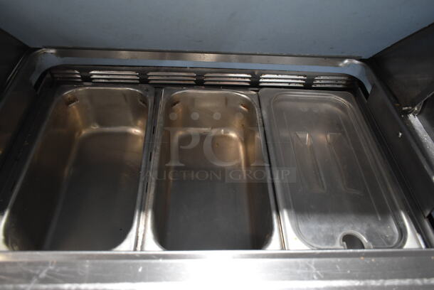 Delfield Stainless Steel Commercial Sandwich Salad Prep Table Bain Marie Mega Top. 115 Volts, 1 Phase. Tested and Powers On But Does Not Get Cold - Image 4 of 7