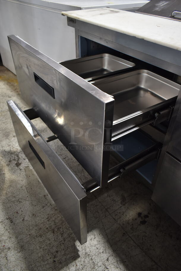 Delfield Stainless Steel Commercial Sandwich Salad Prep Table Bain Marie Mega Top. 115 Volts, 1 Phase. Tested and Powers On But Does Not Get Cold - Image 6 of 7