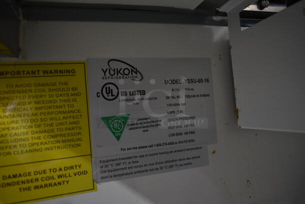 Yukon YSSU-60-16 Stainless Steel Commercial Prep Table w/ Sneeze Guard on Commercial Casters. 115 Volts, 1 Phase. Tested and Working! - Image 5 of 6