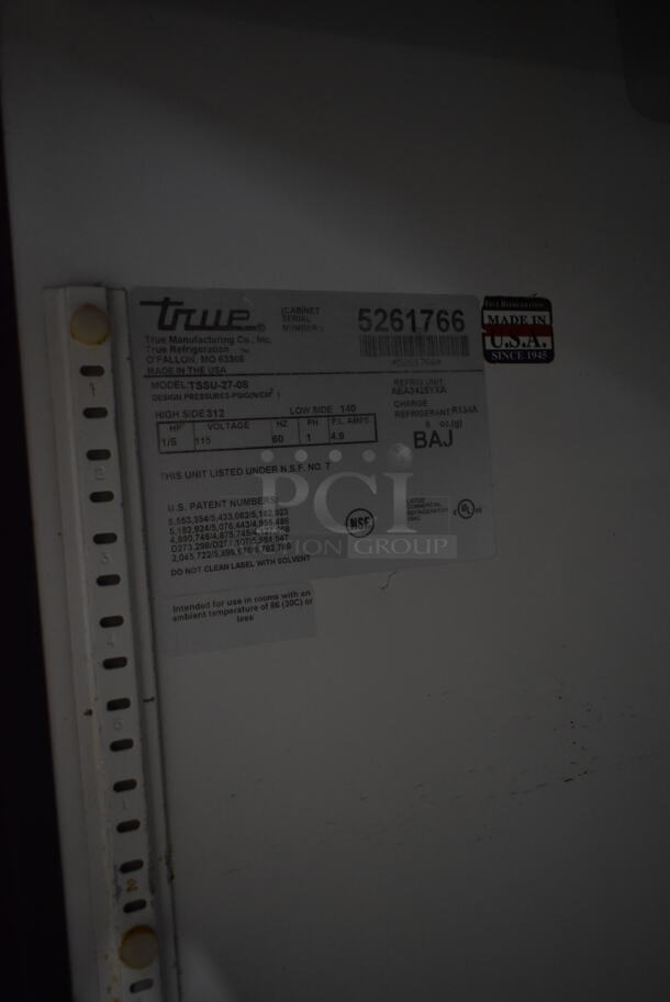 True TSSU-27-08 Stainless Steel Commercial Sandwich Salad Prep Table Bain Marie Mega Top on Commercial Casters. 115 Volts, 1 Phase. Tested and Working! - Image 6 of 7