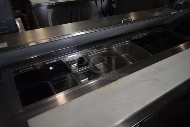 Everest EPBNR3 Stainless Steel Commercial Sandwich Salad Prep Table Bain Marie Mega Top on Commercial Casters. 115 Volts, 1 Phase. Tested and Powers On But Does Not Get Cold - Image 3 of 9