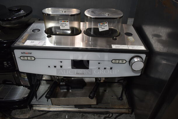2018 Schaerer Barista Stainless Steel Commercial Countertop 2 Group Espresso Machine w/ 2 Steam Wands and 2 Hoppers. 208/240 Volts, 1 Phase. - Image 1 of 5