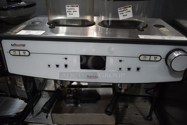2018 Schaerer Barista Stainless Steel Commercial Countertop 2 Group Espresso Machine w/ 2 Steam Wands and 2 Hoppers. 208/240 Volts, 1 Phase. - Image 3 of 5