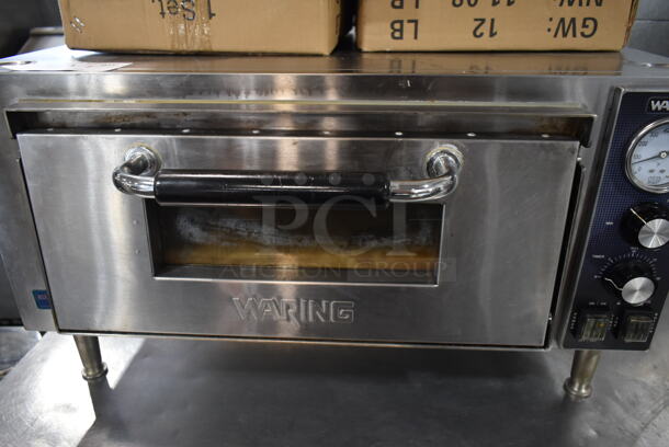 Waring WPO500 Stainless Steel Commercial Countertop Electric Powered Pizza Oven w/ Stone. 120 Volts, 1 Phase. Tested and Working! - Image 3 of 5