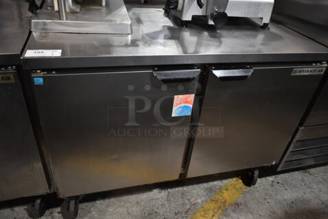 Beverage Air WTR48A Stainless Steel Commercial 2 Door Undercounter Cooler on Commercial Casters. 115 Volts, 1 Phase. Tested and Powers On But Does Not Get Cold