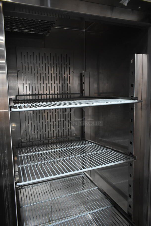 Summit SCRR490 Stainless Steel Commercial 2 Door Reach In Cooler w/ Poly Coated Racks on Commercial Casters. 115 Volts, 1 Phase. Tested and Powers On But Does Not Get Cold - Image 8 of 9