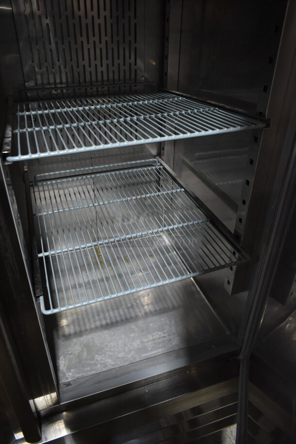 Summit SCRR490 Stainless Steel Commercial 2 Door Reach In Cooler w/ Poly Coated Racks on Commercial Casters. 115 Volts, 1 Phase. Tested and Powers On But Does Not Get Cold - Image 9 of 9